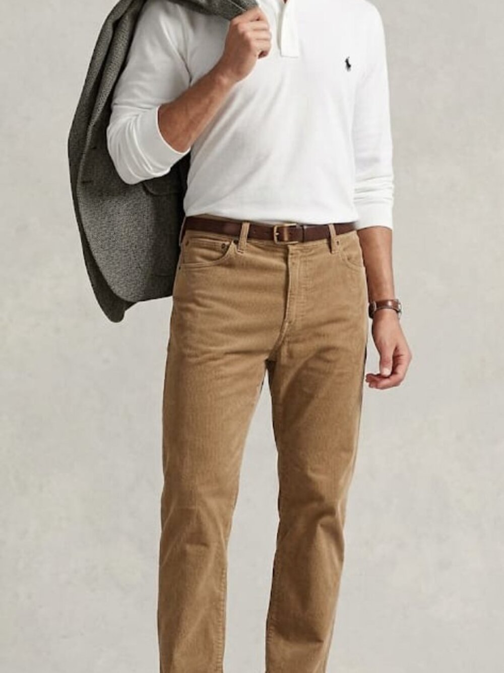 Ralph Lauren - Polo Varick Slim Straight - Men's Tan Corduroy Pants - New
